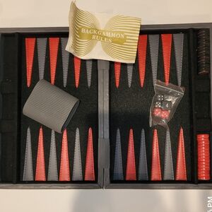 Backgammon Set with Red and Gray Pieces